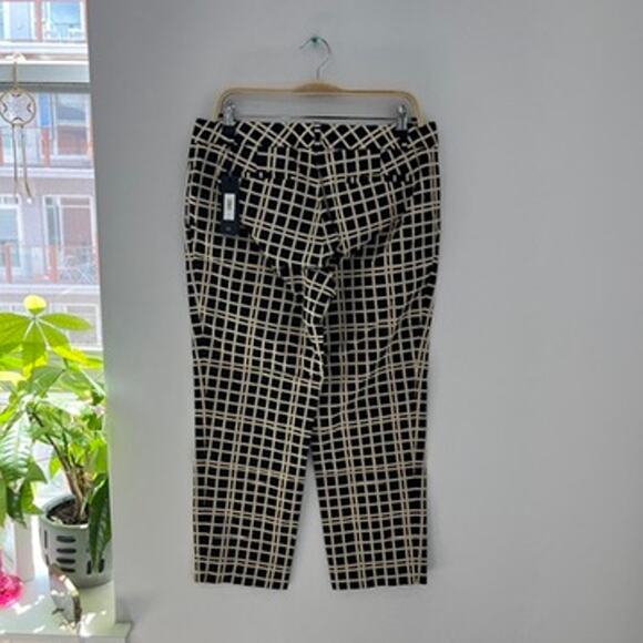 NEW Banana Republic Black & Tan Stripe Hampton Cropped Trouser Pants Size 10 - Picture 5 of 5